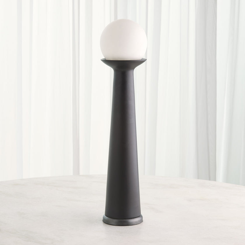 Global Views Alabaster Bulb Tower Lamp-Black