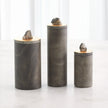Global Views Quarry Jar Grey/Gold Leaf