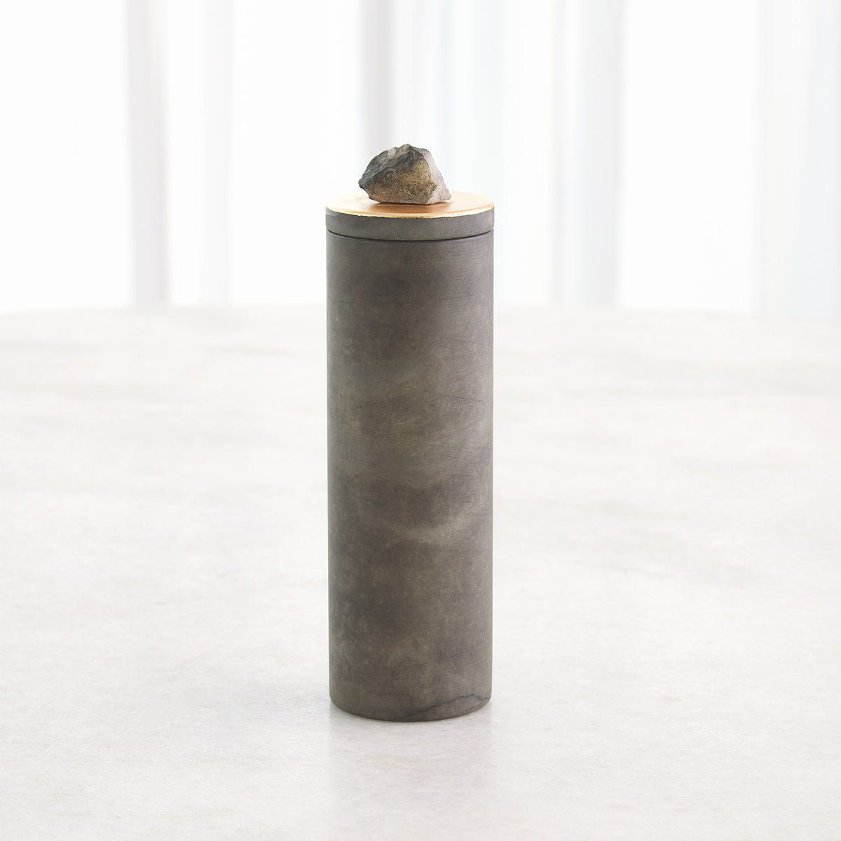 Global Views Quarry Jar Grey/Gold Leaf