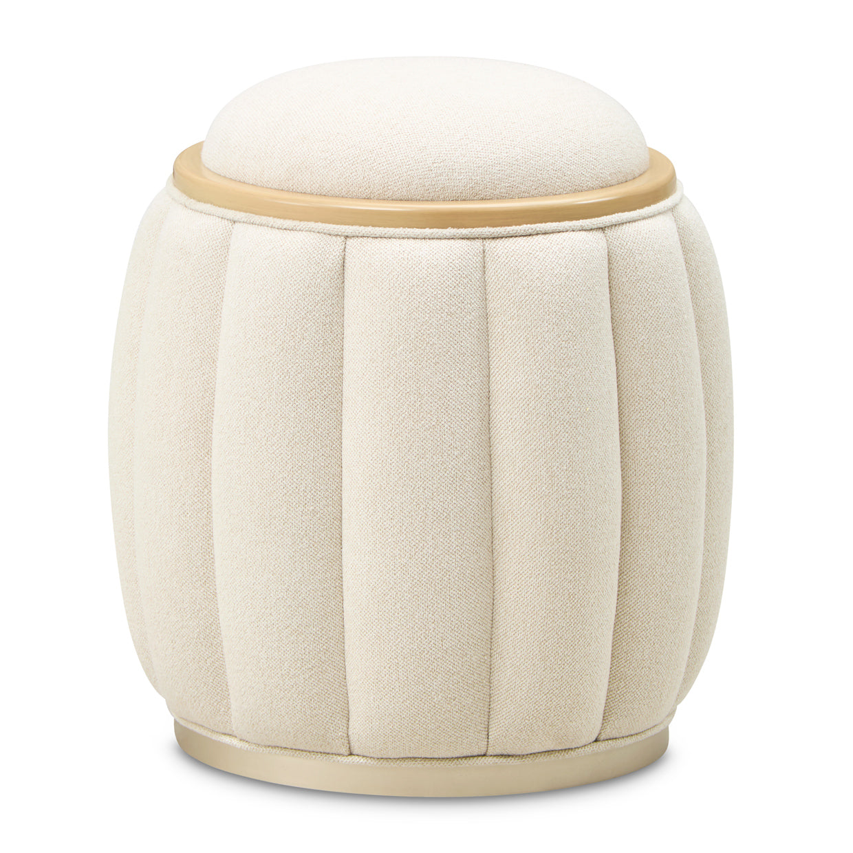 Michael Amini Camellia Field Caramel Round Accent Bench