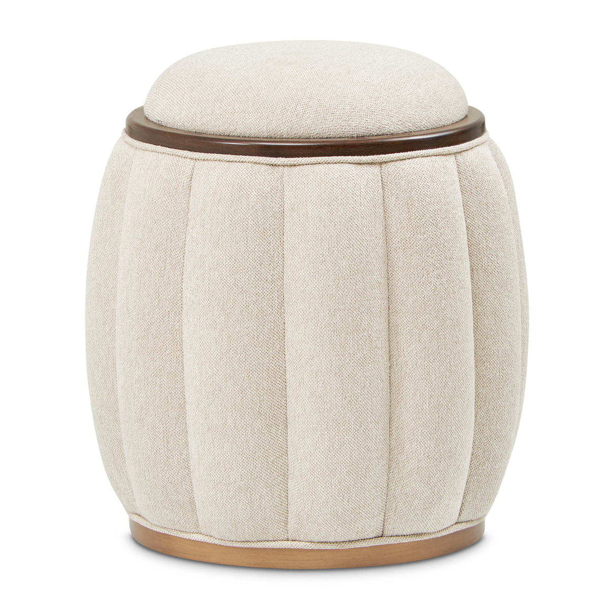 Michael Amini Camellia Field Camellia Field Round Bench Warm Pecan