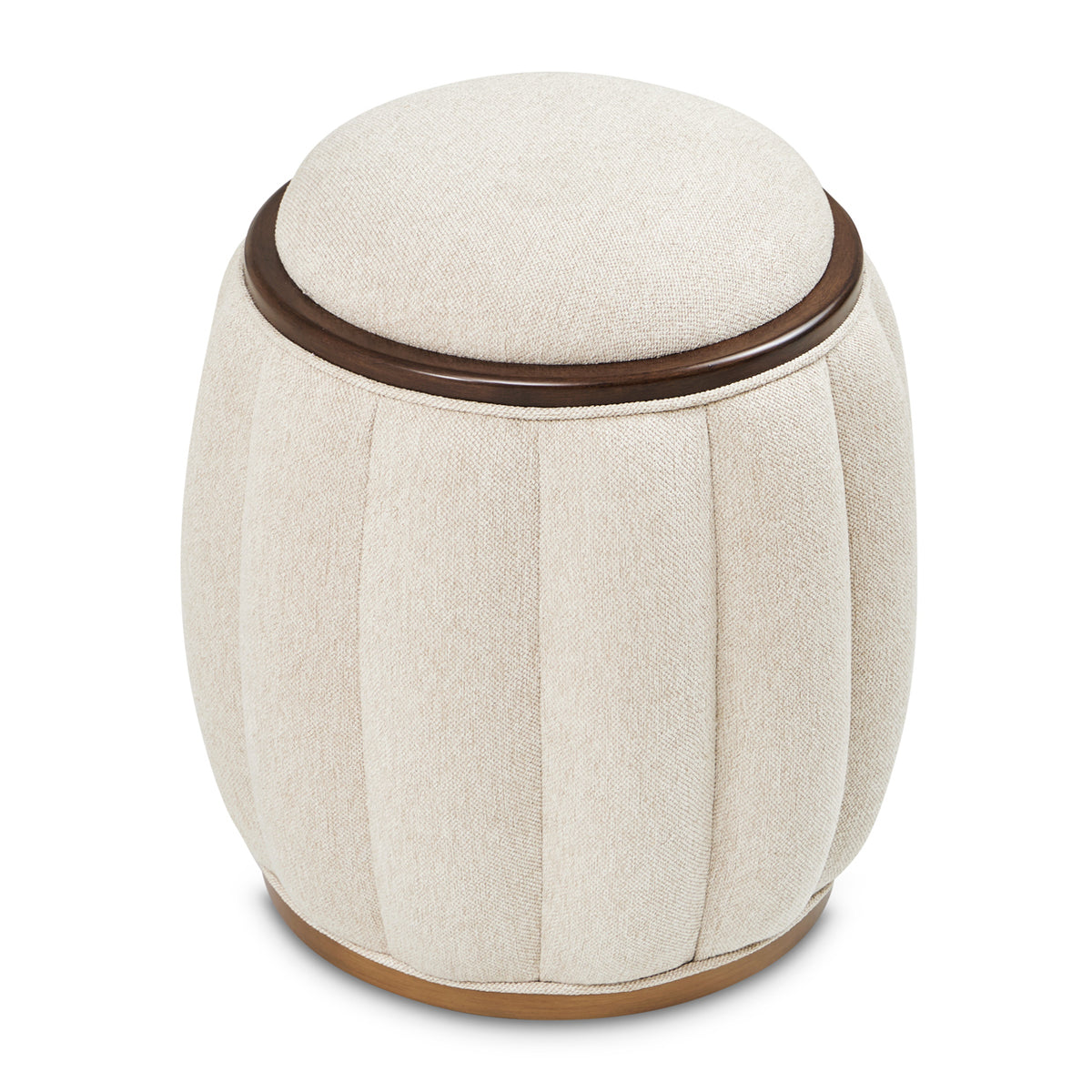 Michael Amini Camellia Field Camellia Field Round Bench Warm Pecan