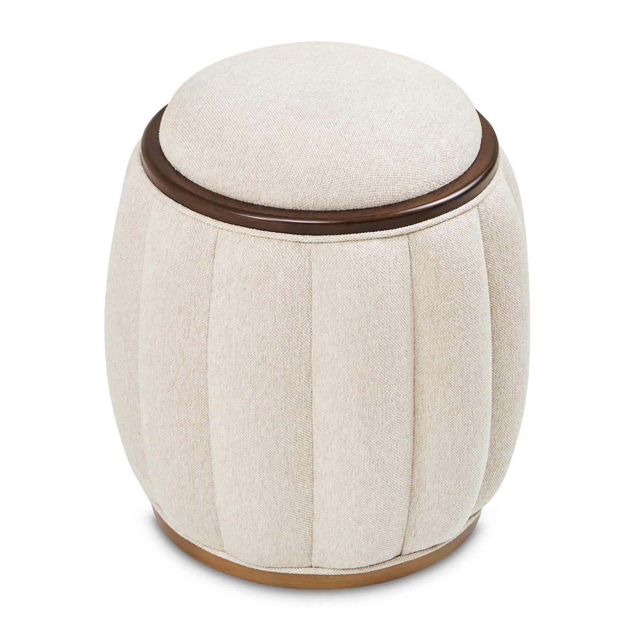 Michael Amini Camellia Field Camellia Field Round Bench Warm Pecan