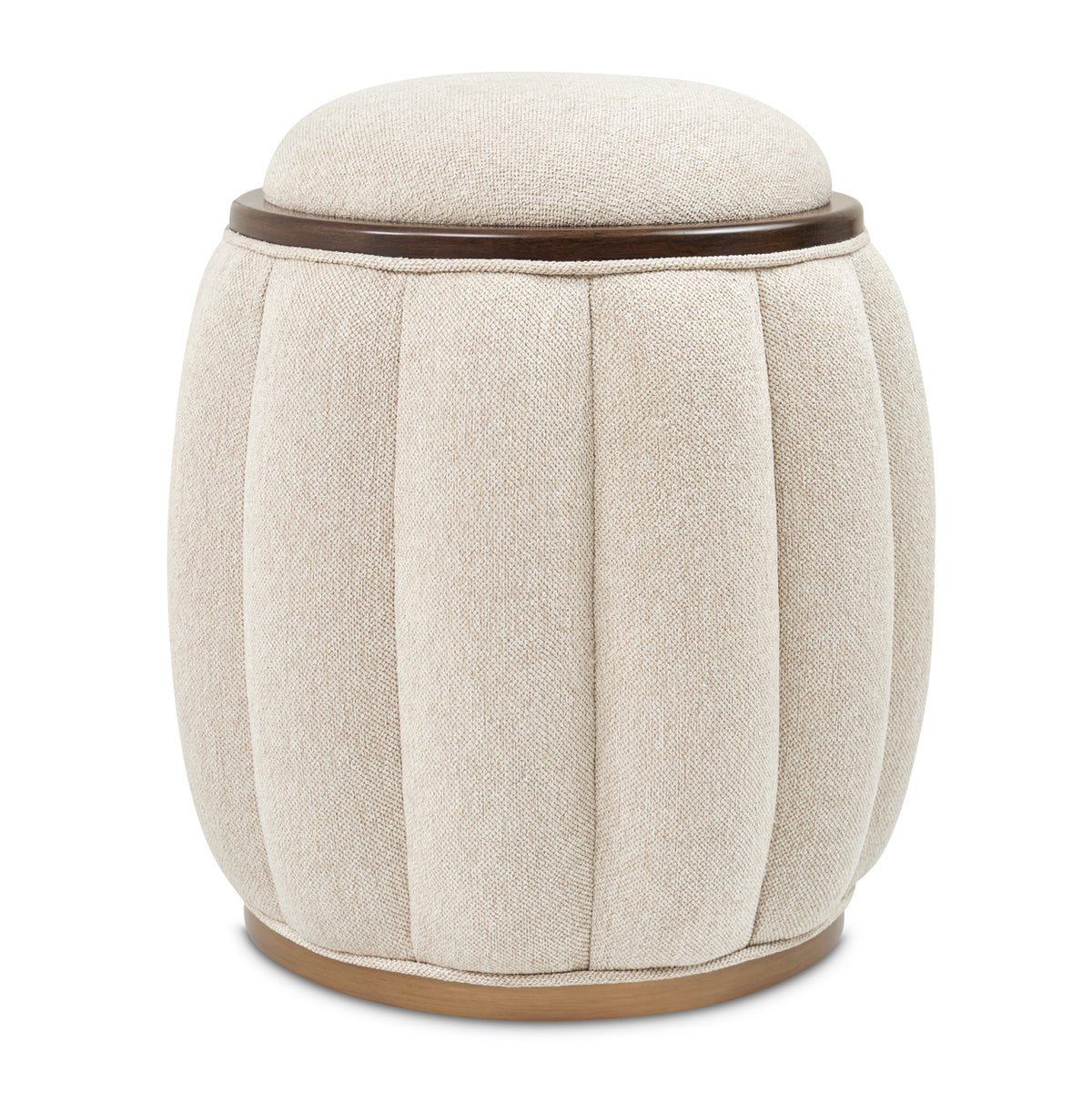 Michael Amini Camellia Field Camellia Field Round Bench Warm Pecan