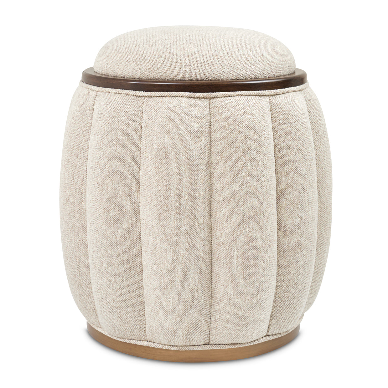 Michael Amini Camellia Field Camellia Field Round Bench Warm Pecan