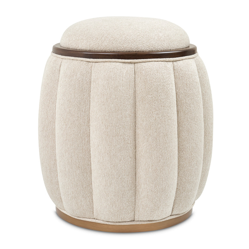 Michael Amini Camellia Field Camellia Field Round Bench Warm Pecan