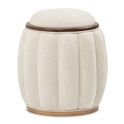 Michael Amini Camellia Field Camellia Field Round Bench Warm Pecan