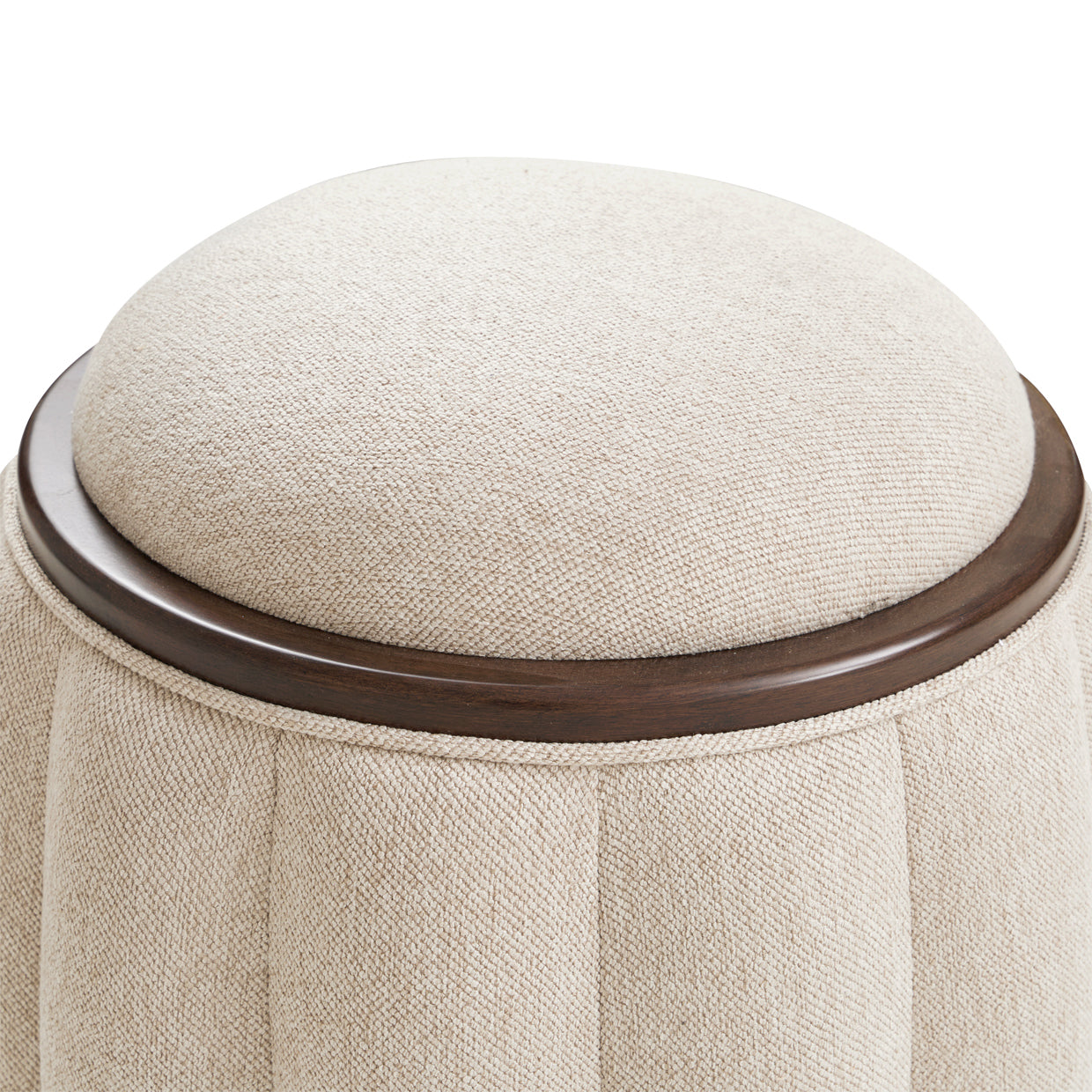 Michael Amini Camellia Field Camellia Field Round Bench Warm Pecan