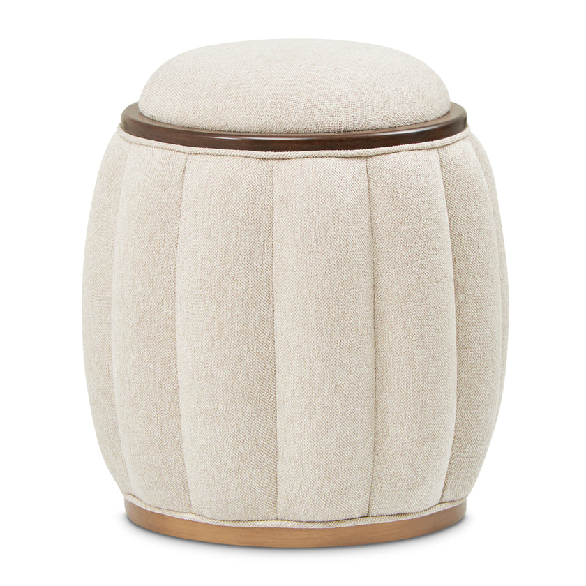 Michael Amini Camellia Field Camellia Field Round Bench Warm Pecan