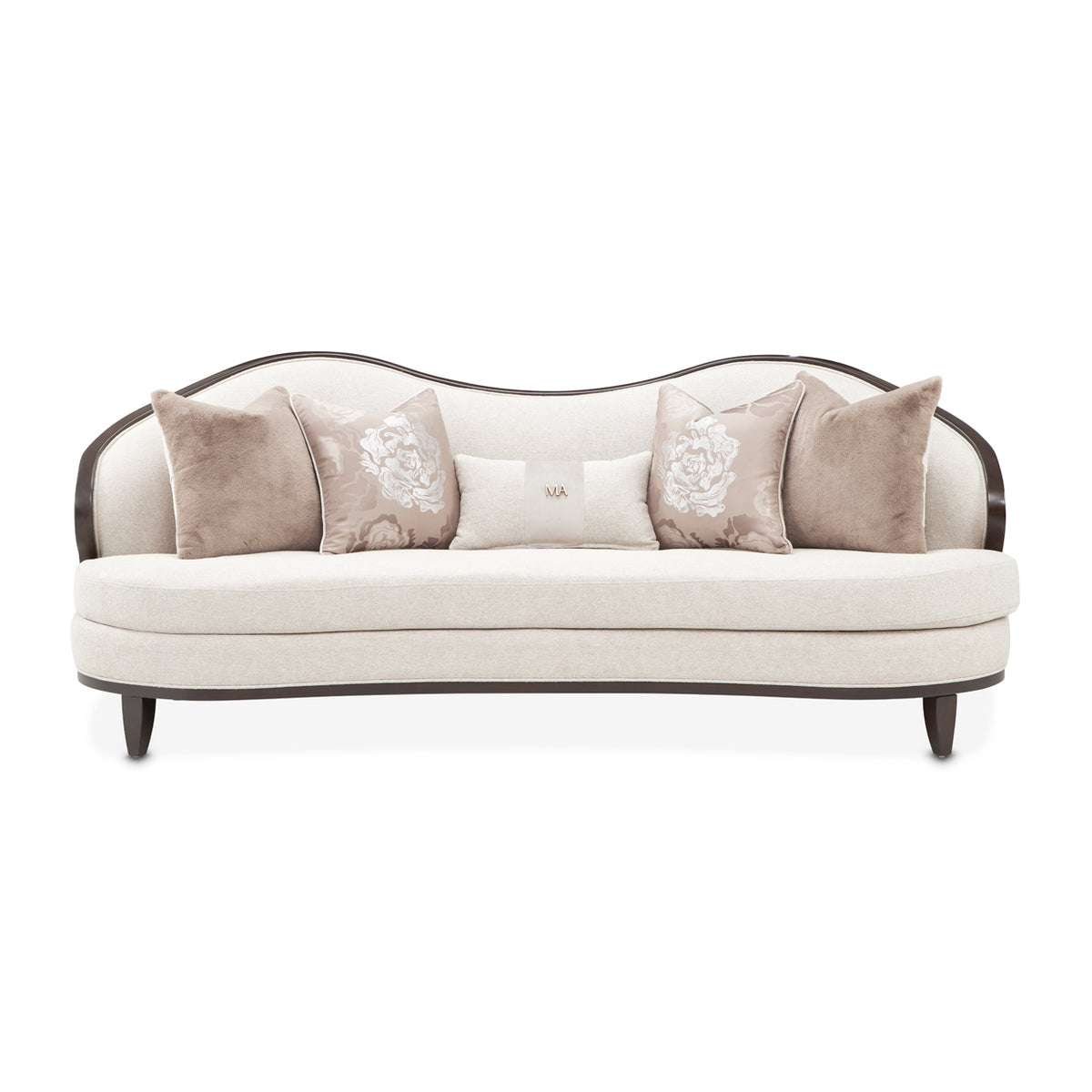 Michael Amini Camellia Field Caramel Sofa Cornsilk Caramel