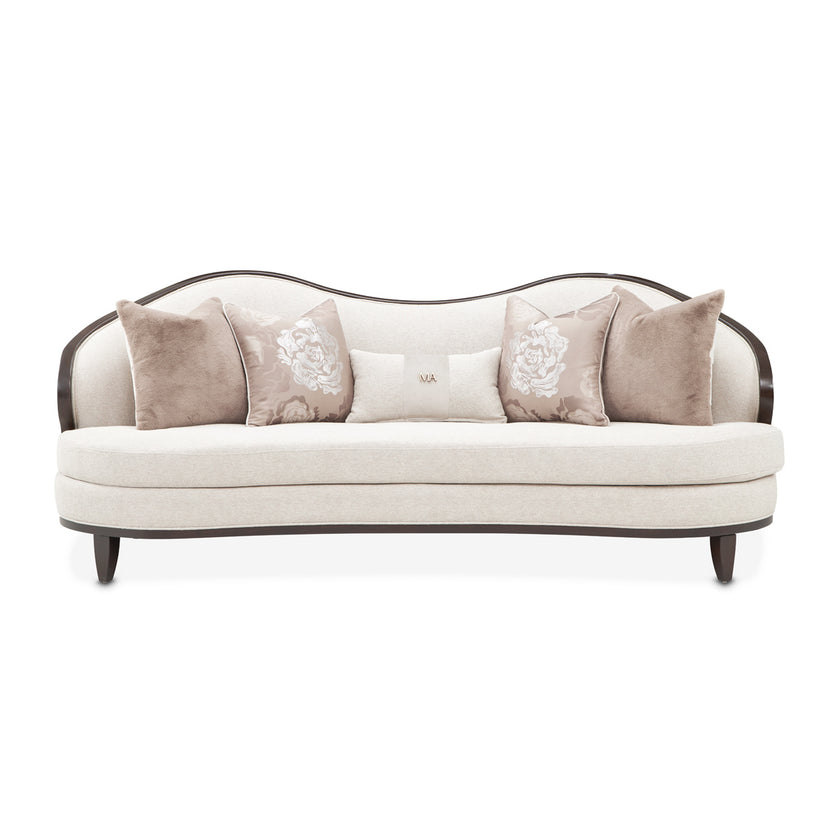 Michael Amini Camellia Field Caramel Sofa Cornsilk Caramel