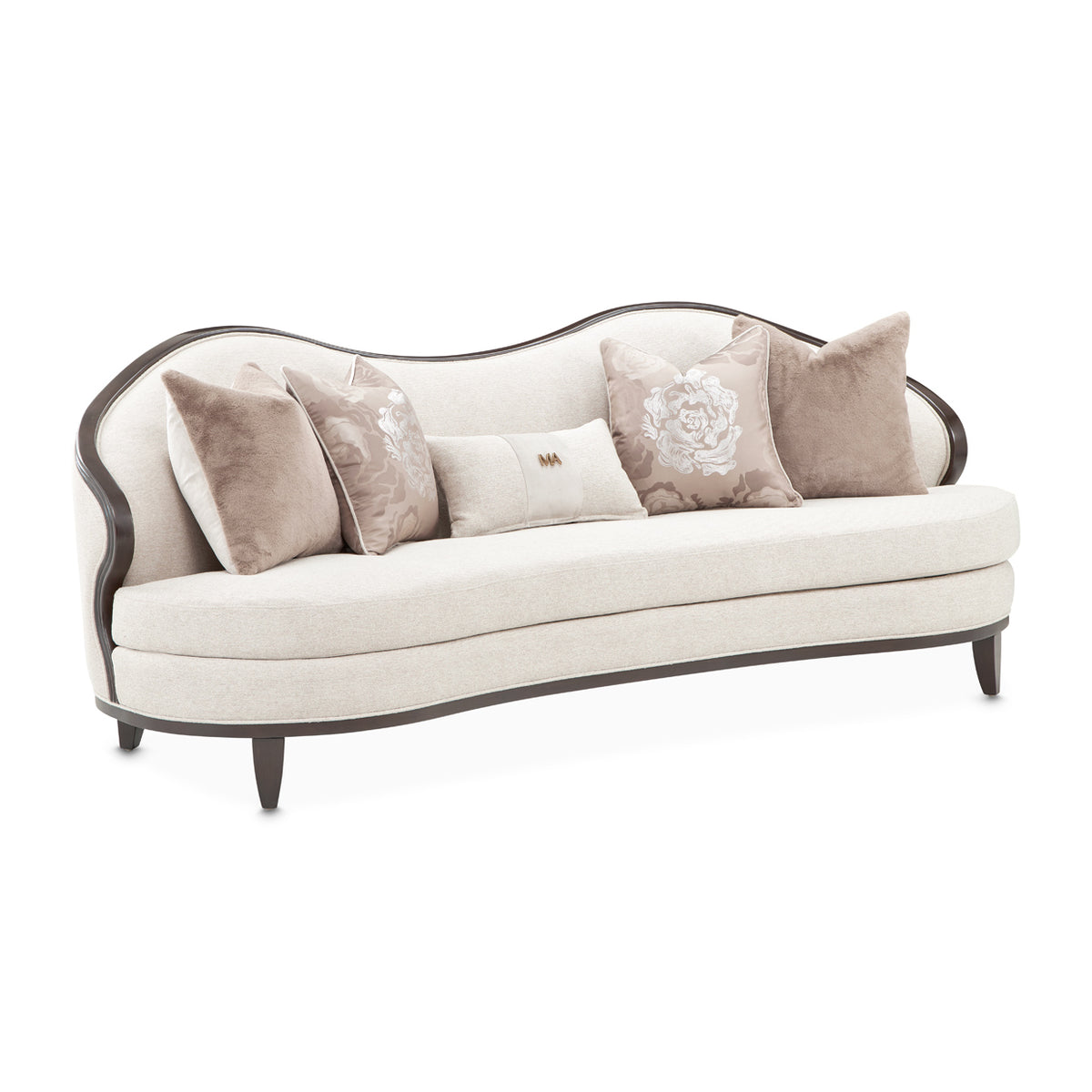 Michael Amini Camellia Field Caramel Sofa Cornsilk Caramel