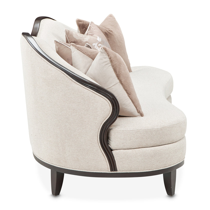 Michael Amini Camellia Field Caramel Sofa Cornsilk Caramel