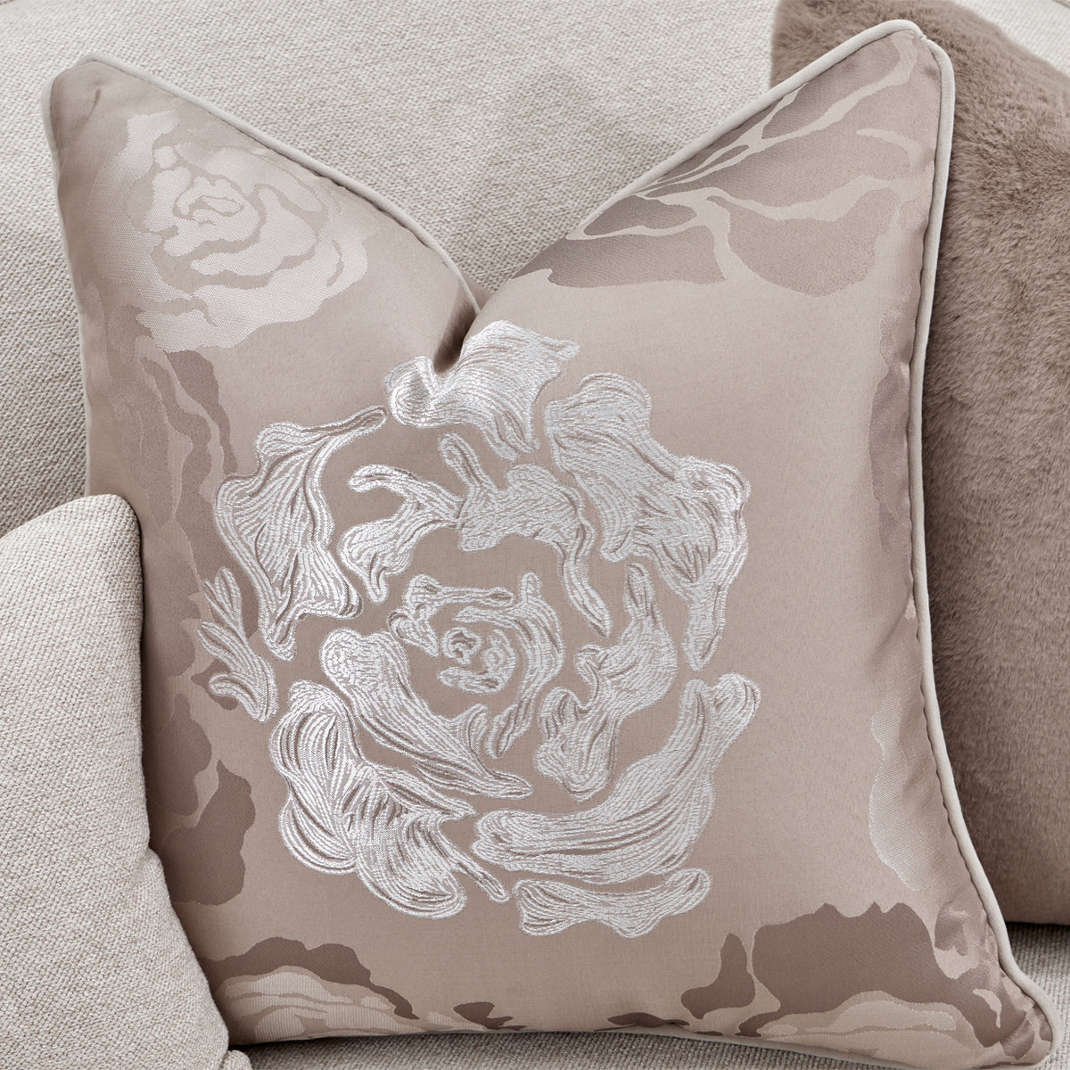 Michael Amini Camellia Field Caramel Sofa Cornsilk Caramel