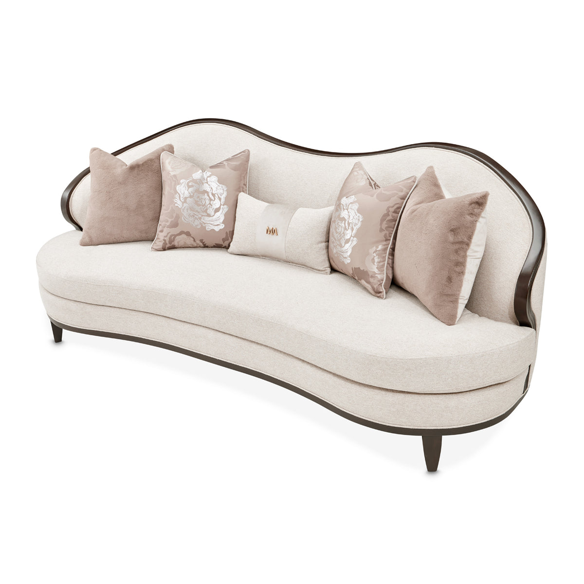 Michael Amini Camellia Field Caramel Sofa Cornsilk Caramel