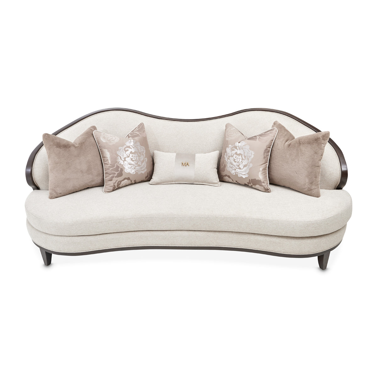 Michael Amini Camellia Field Caramel Sofa Cornsilk Caramel