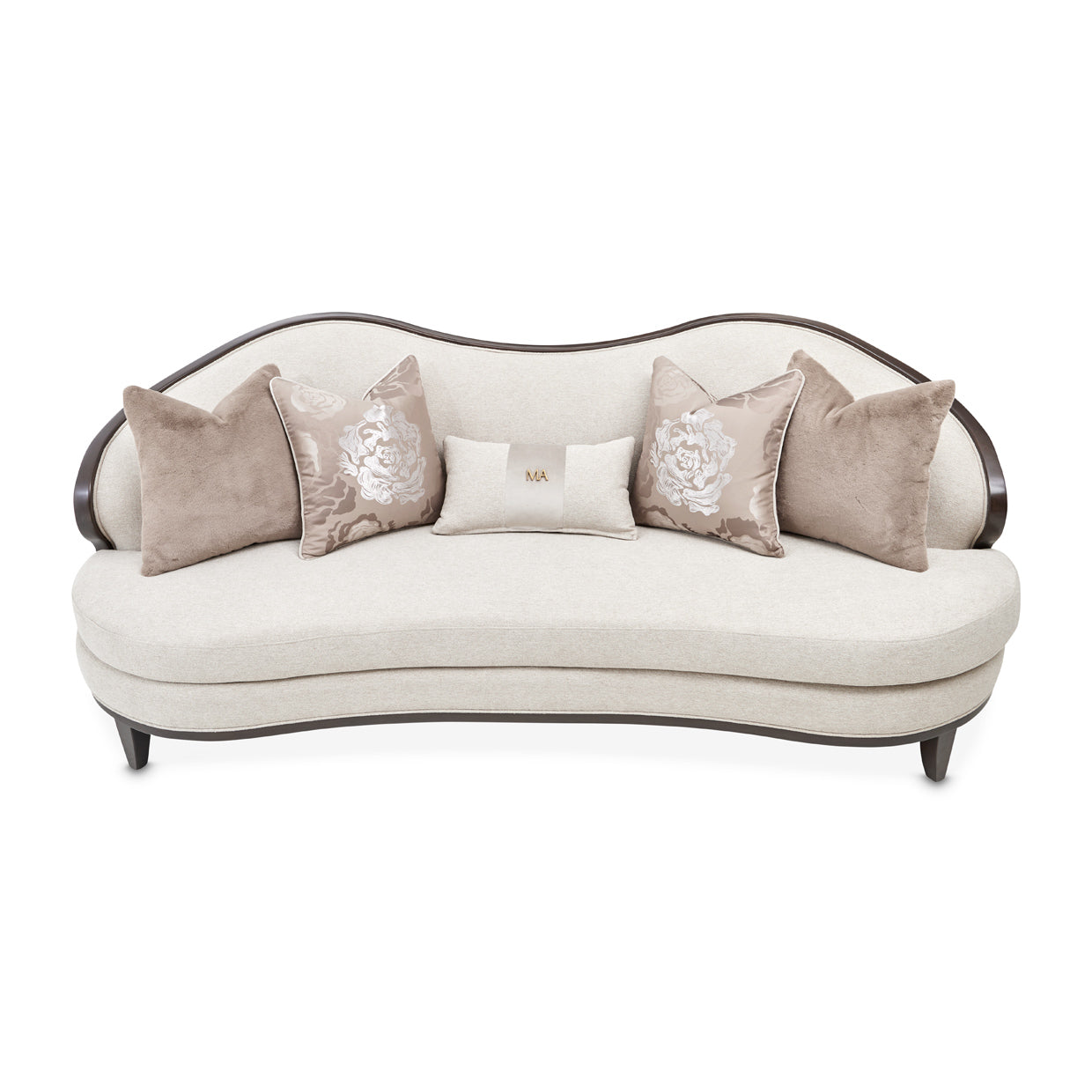 Michael Amini Camellia Field Caramel Sofa Cornsilk Caramel