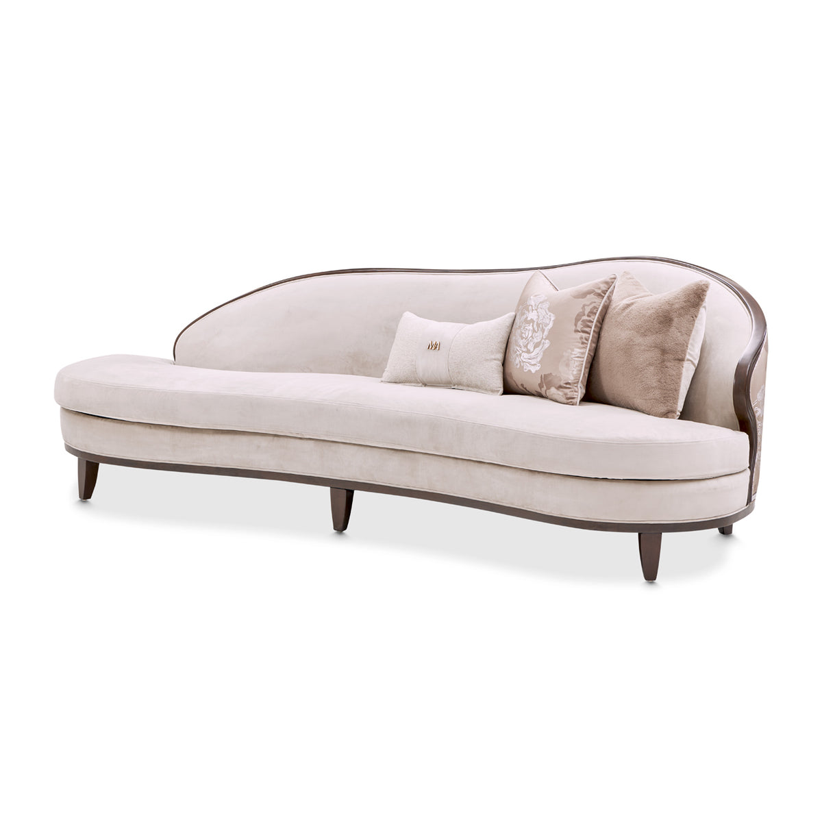 Michael Amini Camellia Field Caramel Asymmetrical Sofa Cornsilk Caramel