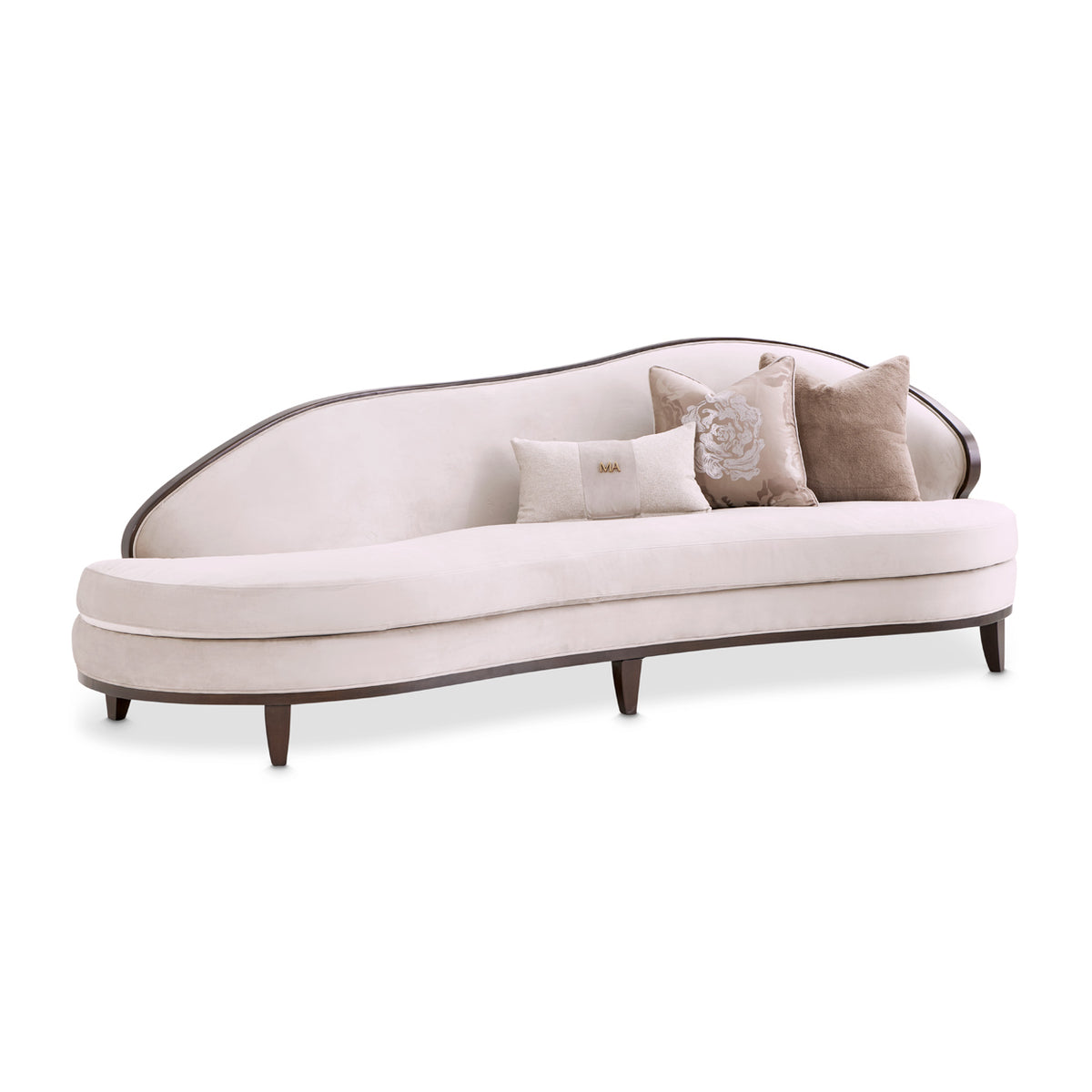 Michael Amini Camellia Field Caramel Asymmetrical Sofa Cornsilk Caramel