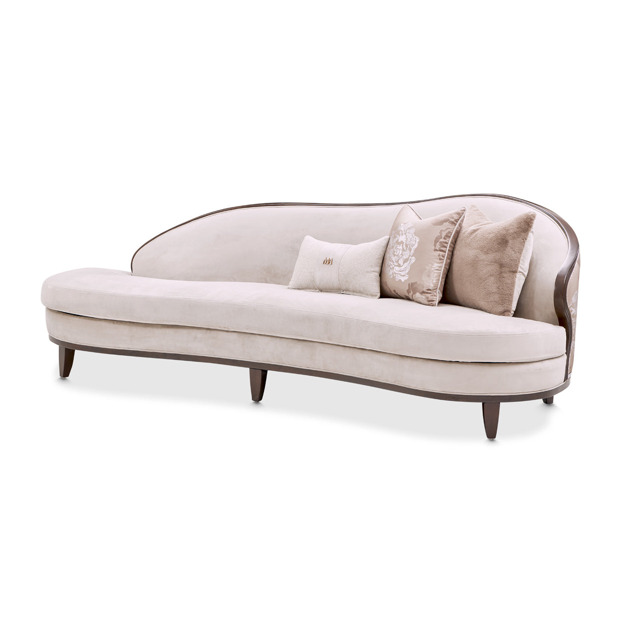 Michael Amini Camellia Field Caramel Asymmetrical Sofa Cornsilk Caramel