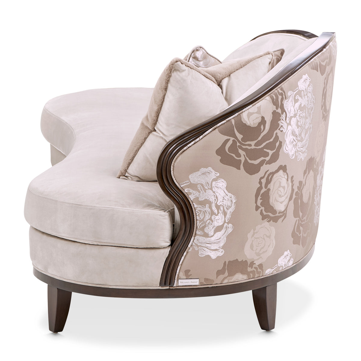 Michael Amini Camellia Field Caramel Asymmetrical Sofa Cornsilk Caramel