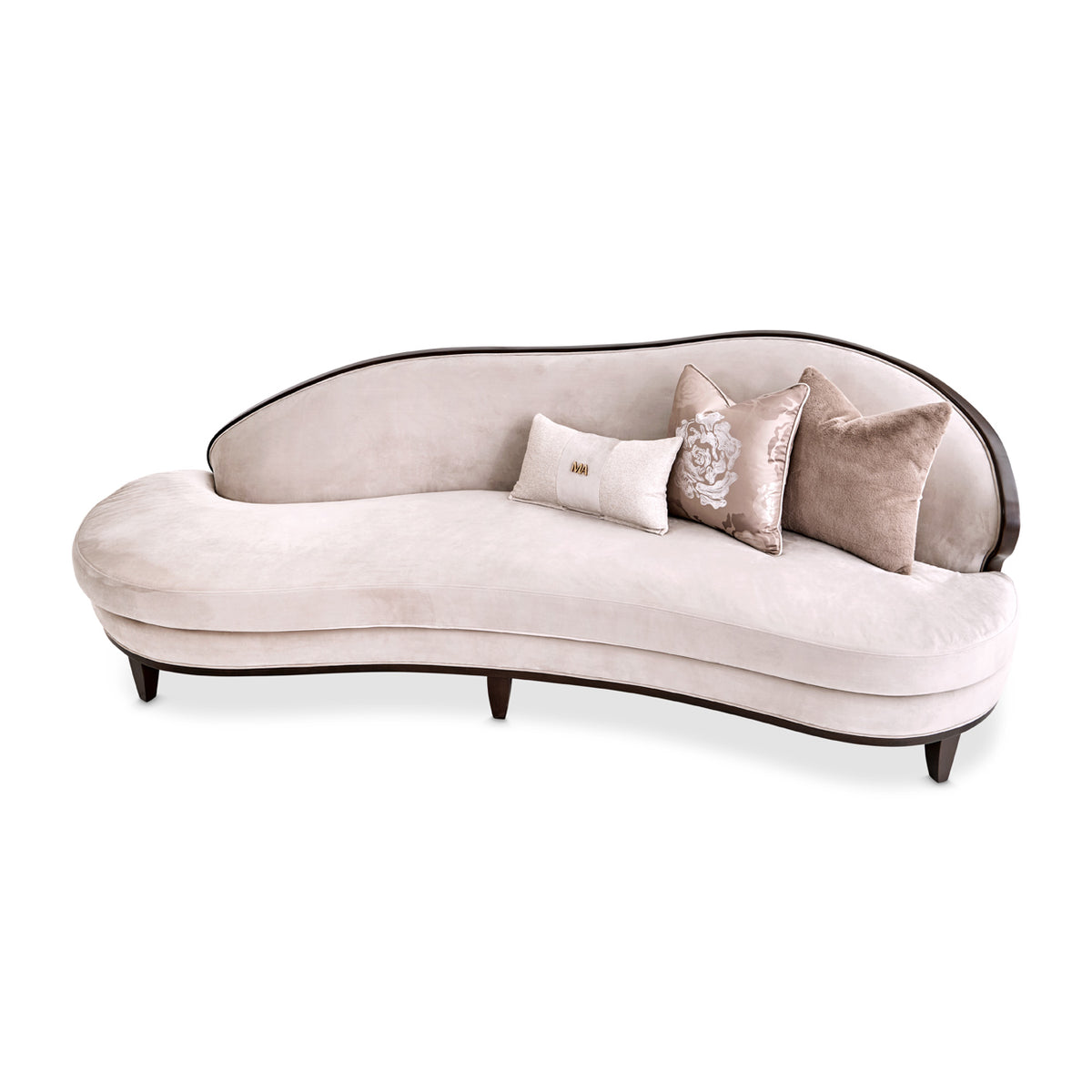 Michael Amini Camellia Field Caramel Asymmetrical Sofa Cornsilk Caramel