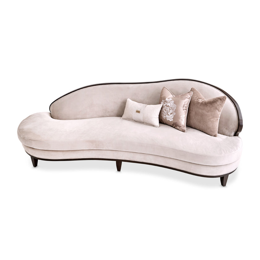 Michael Amini Camellia Field Caramel Asymmetrical Sofa Cornsilk Caramel