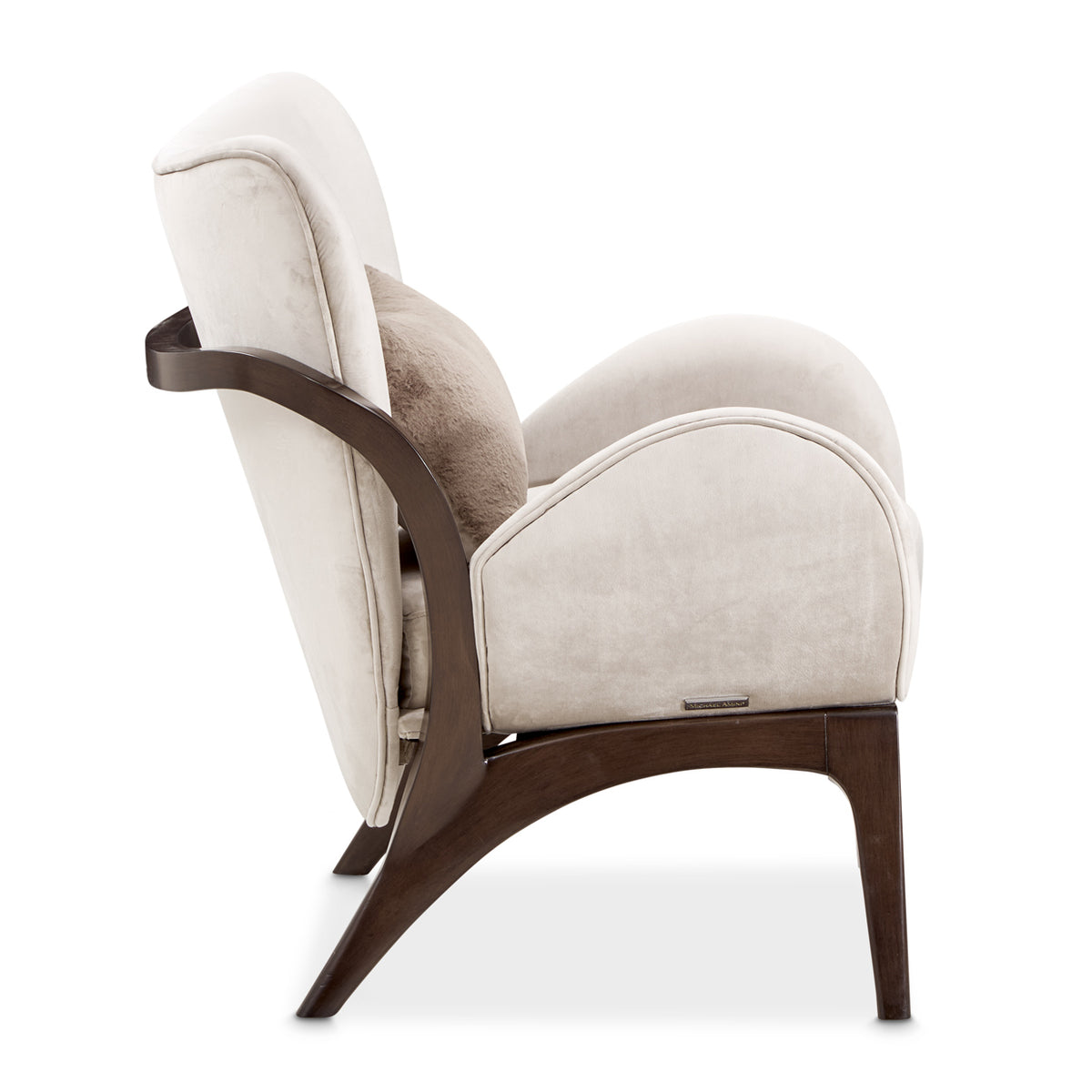 Michael Amini Camellia Field Caramel Accent Chair Ivory Caramel