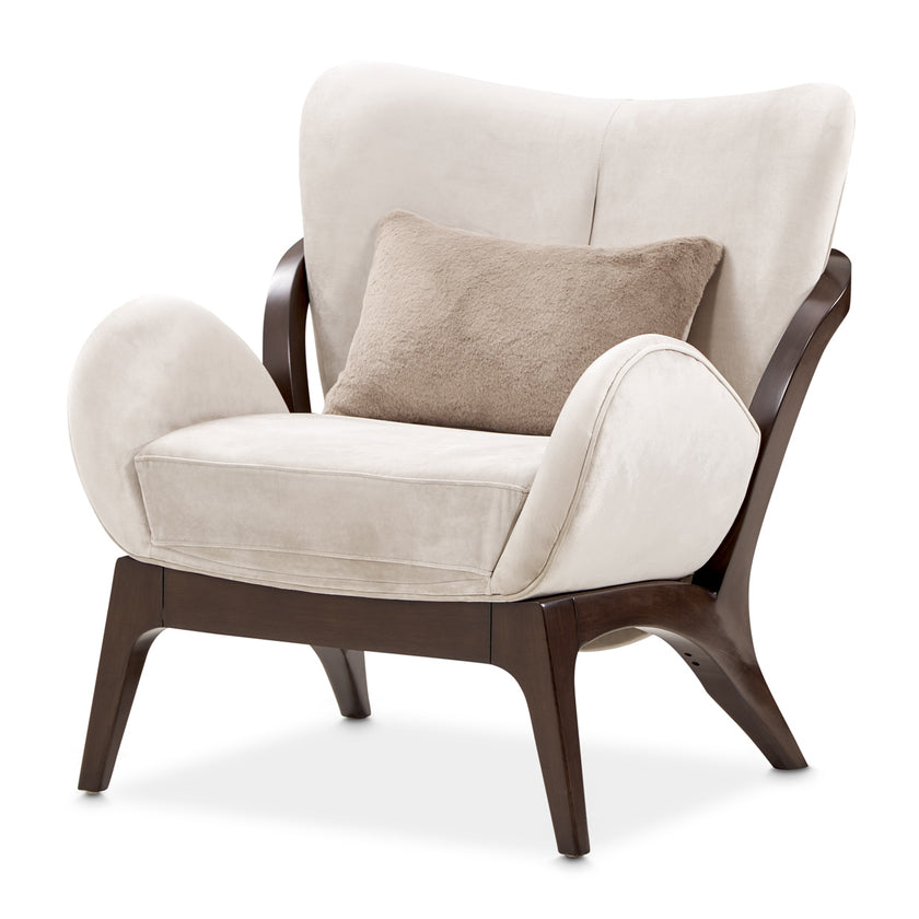 Michael Amini Camellia Field Caramel Accent Chair Ivory Caramel