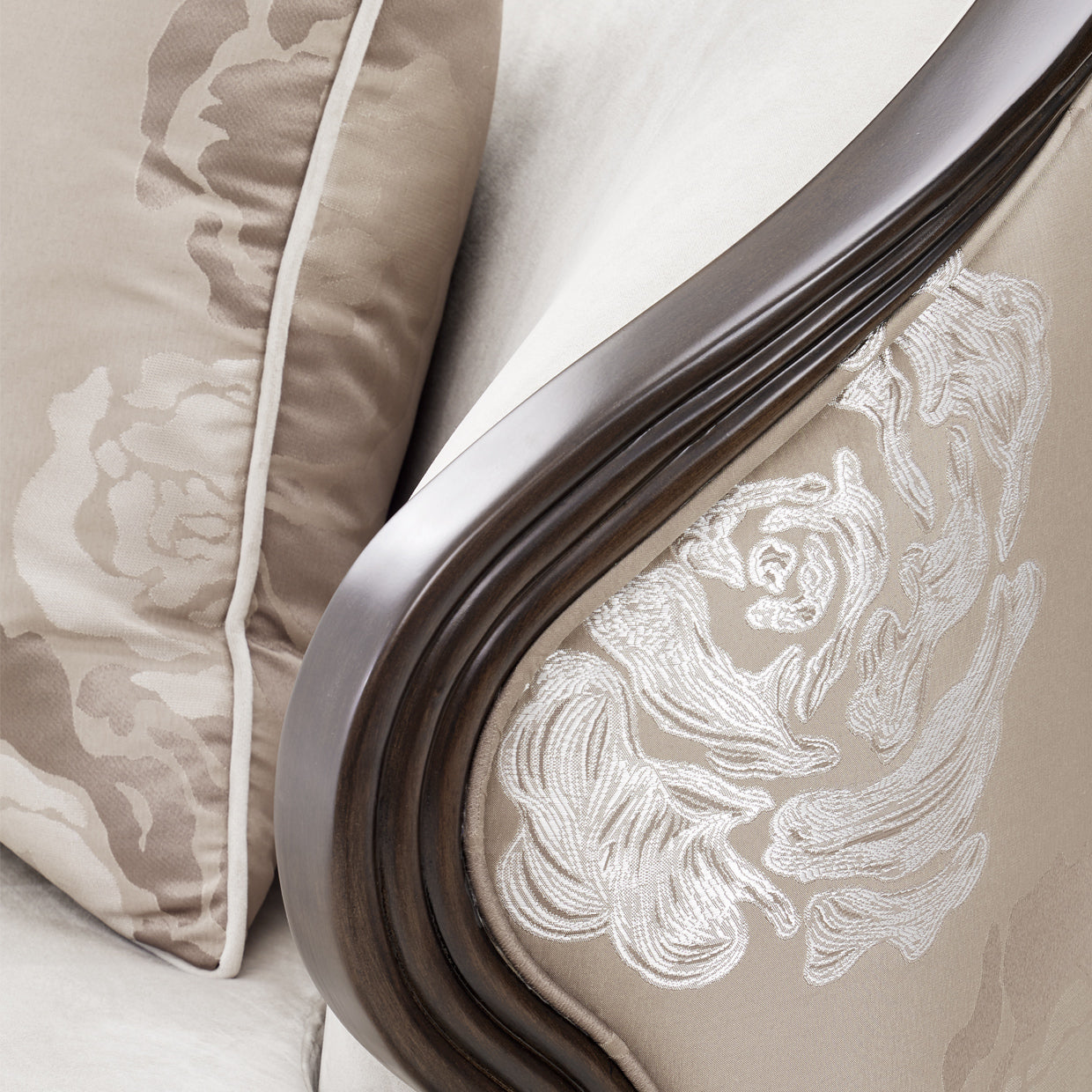 Michael Amini Camellia Field Caramel Matching Chair Cornsilk Caramel