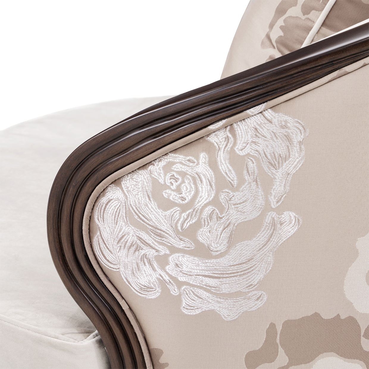 Michael Amini Camellia Field Caramel Matching Chair Cornsilk Caramel