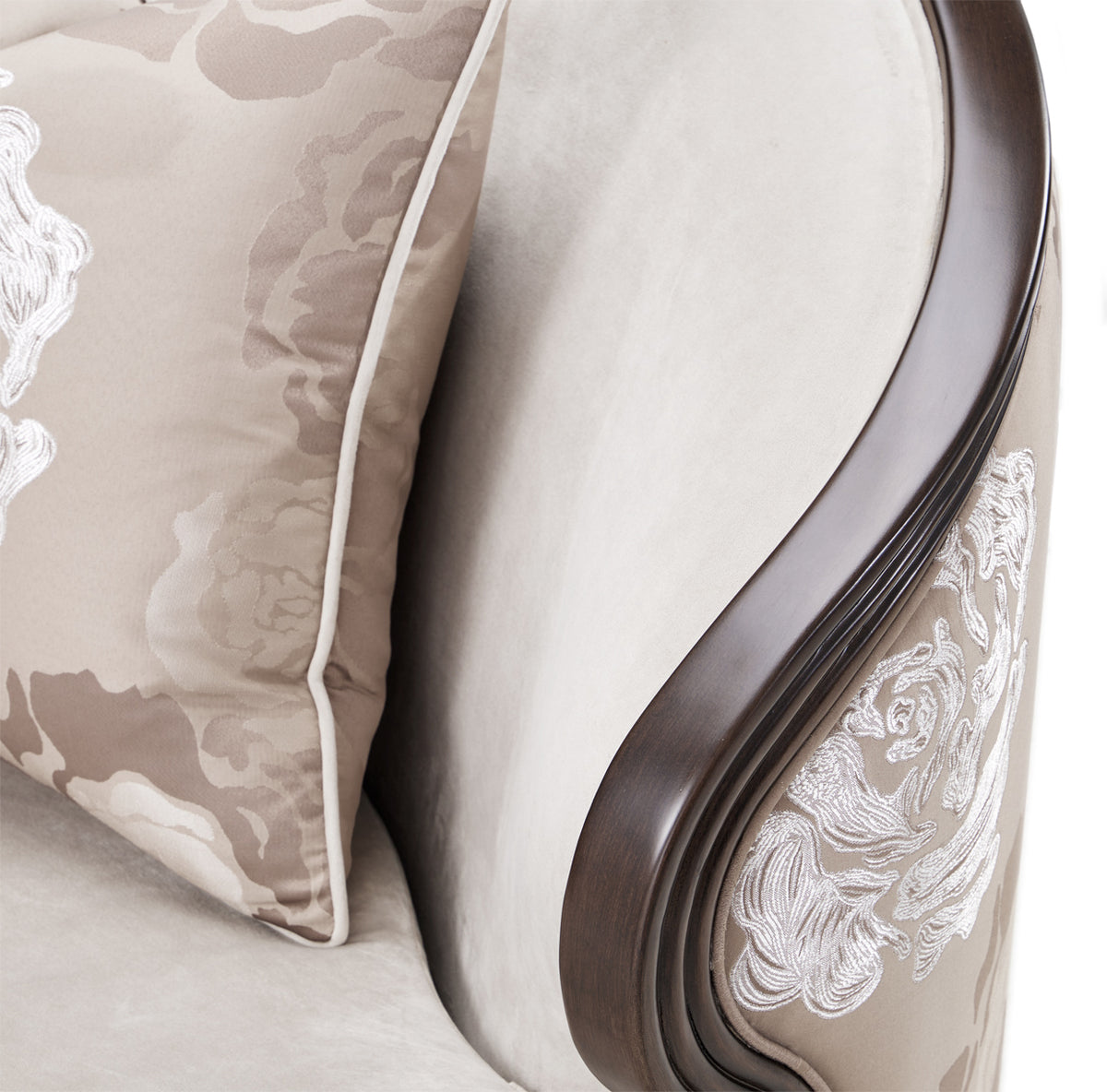 Michael Amini Camellia Field Caramel Matching Chair Cornsilk Caramel