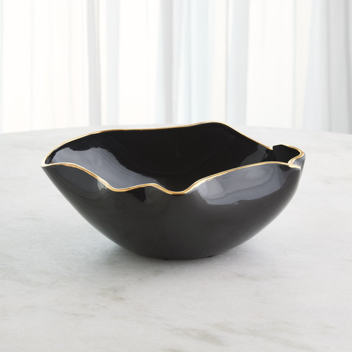 Global Views Currents Bowl Black/Gold