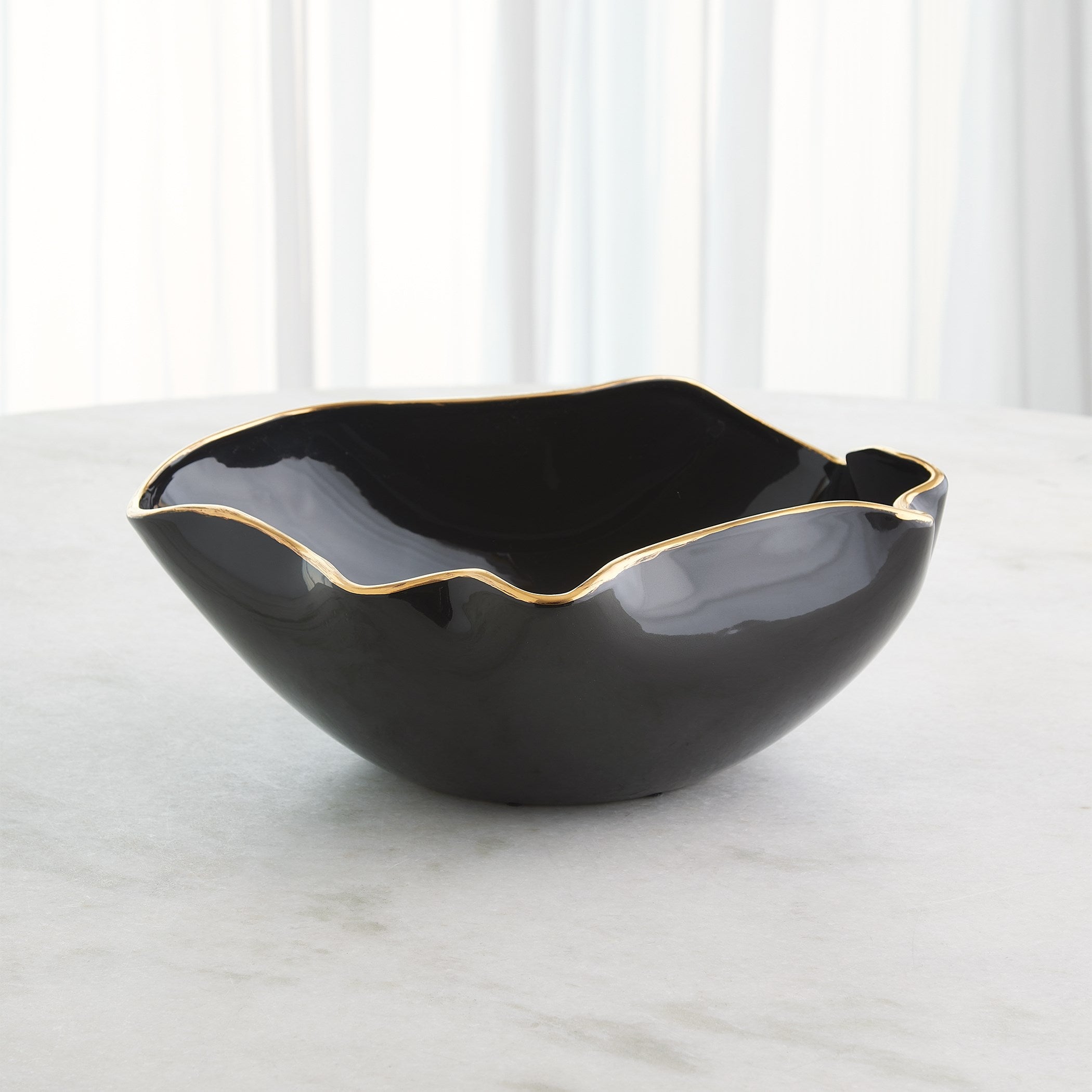 Global Views Currents Bowl Black/Gold