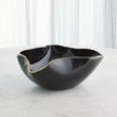 Global Views Currents Bowl Black/Gold