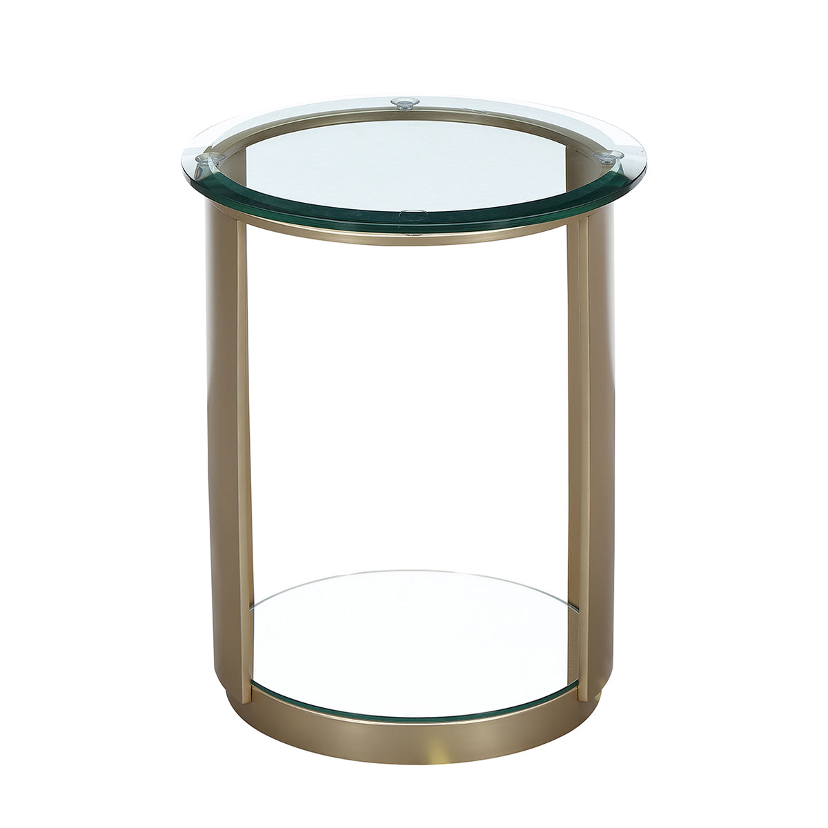 Michael Amini Houston Chairside Table Brushed Gold