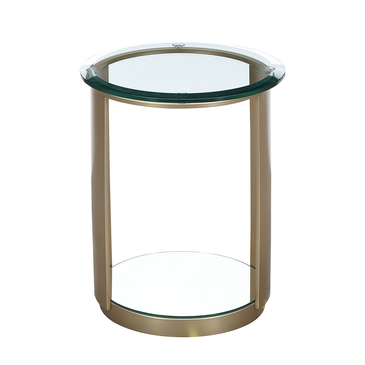 Michael Amini Houston Chairside Table Brushed Gold