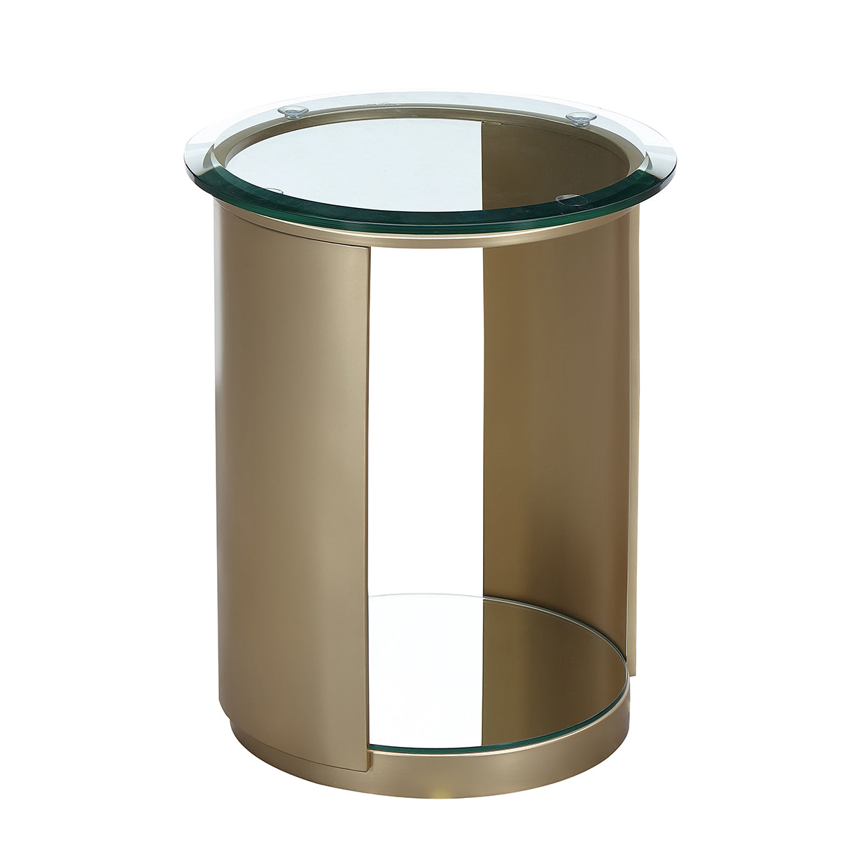 Michael Amini Houston Chairside Table Brushed Gold
