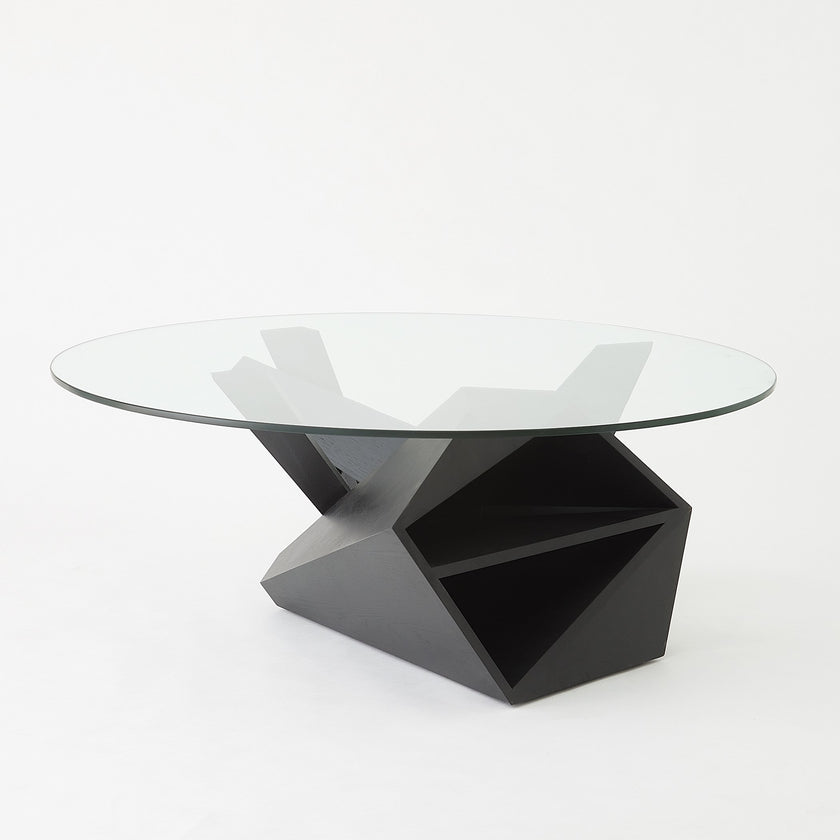 Global Views Spectrum Cocktail Table-Blackened Oak