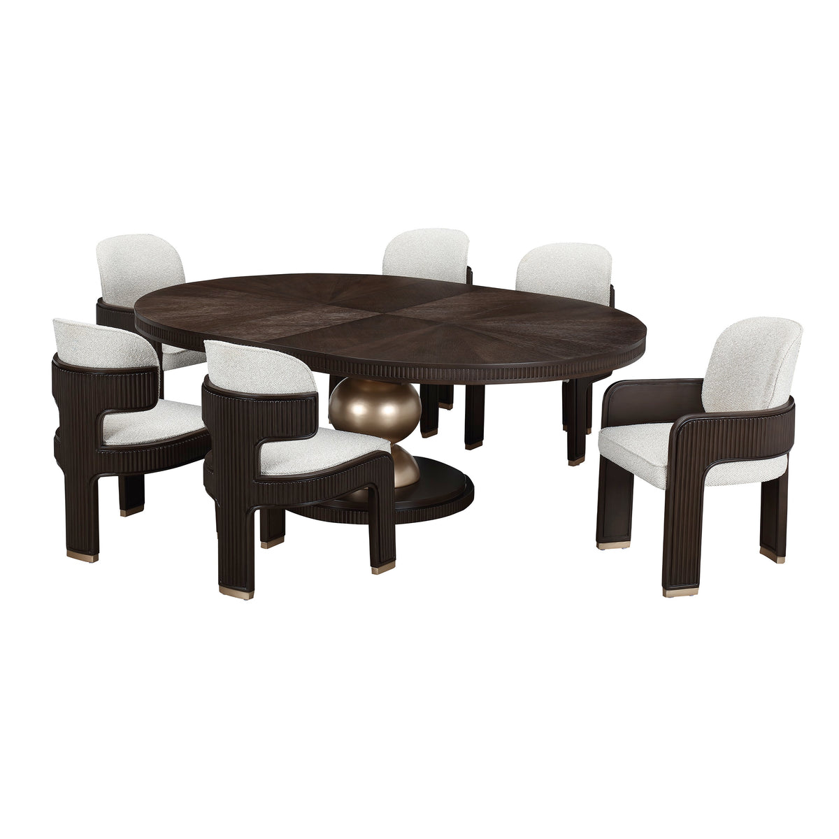Michael Amini West Kensington Oval Dining Table - Medium Espresso