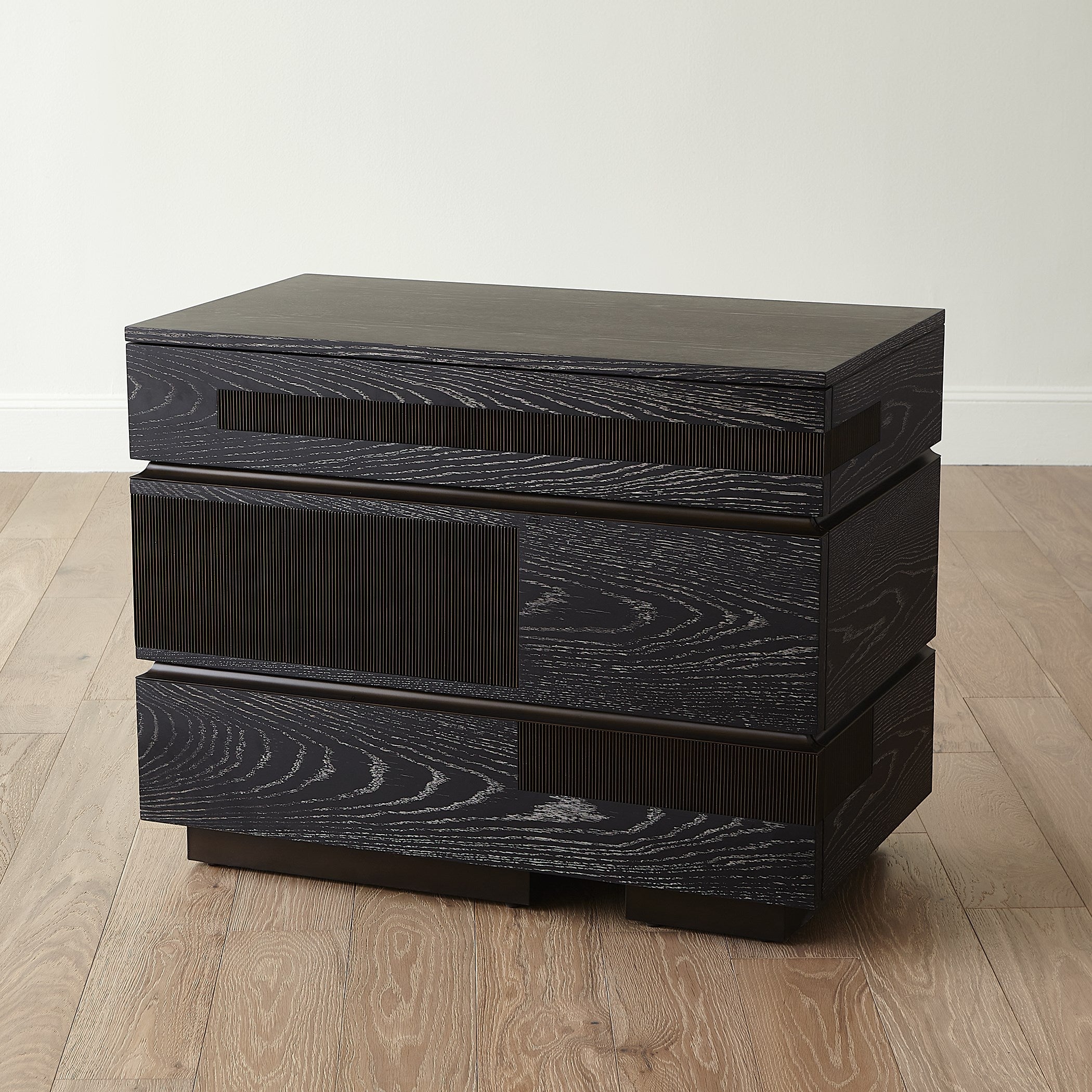 Global Views Brazil Chest-Black Cerused Oak