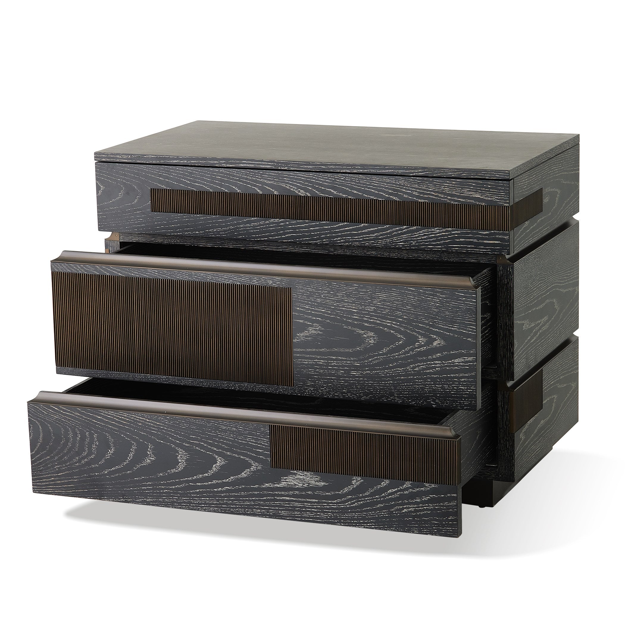Global Views Brazil Chest-Black Cerused Oak