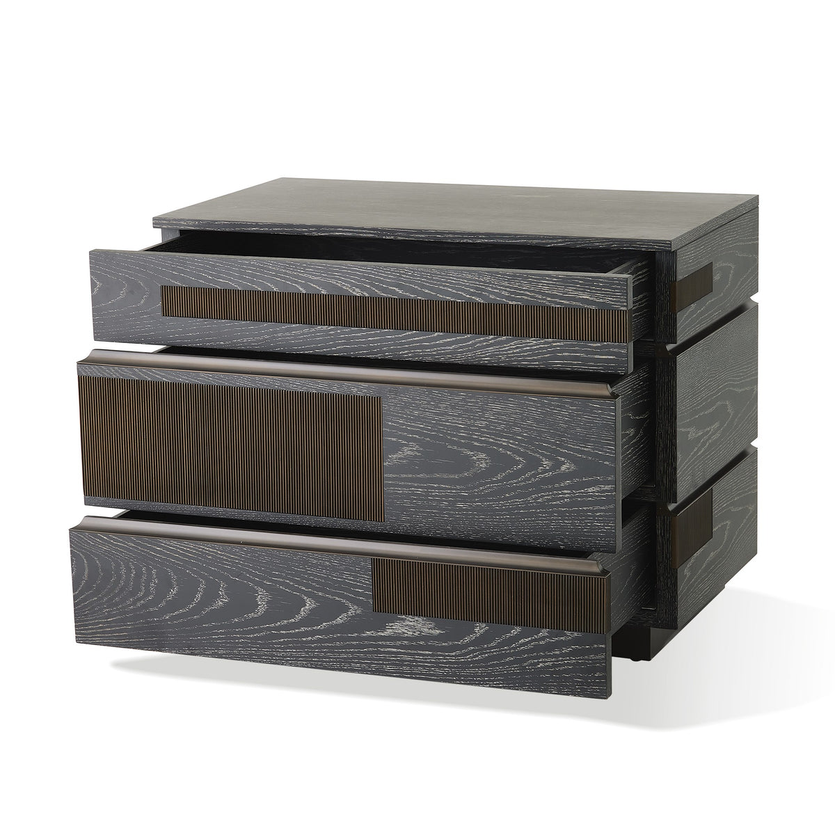 Global Views Brazil Chest-Black Cerused Oak