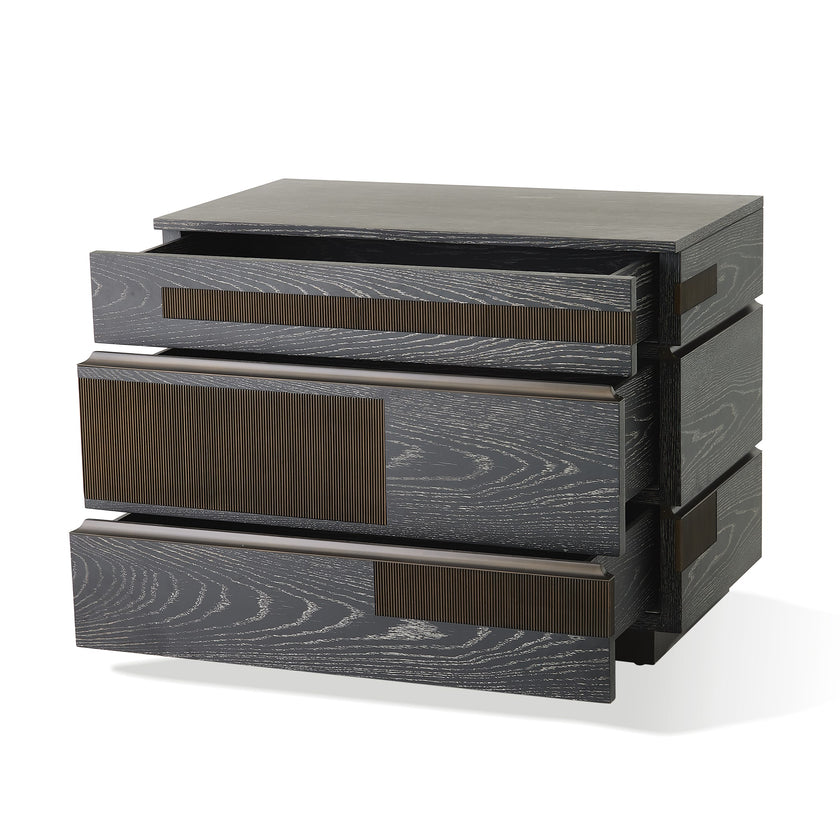 Global Views Brazil Chest-Black Cerused Oak