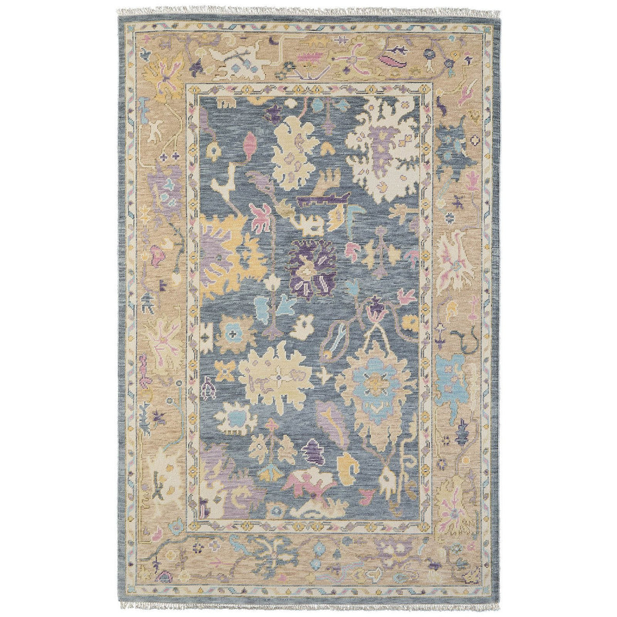 Feizy Karina 6791F Traditional Persian in Gold/Blue/Purple