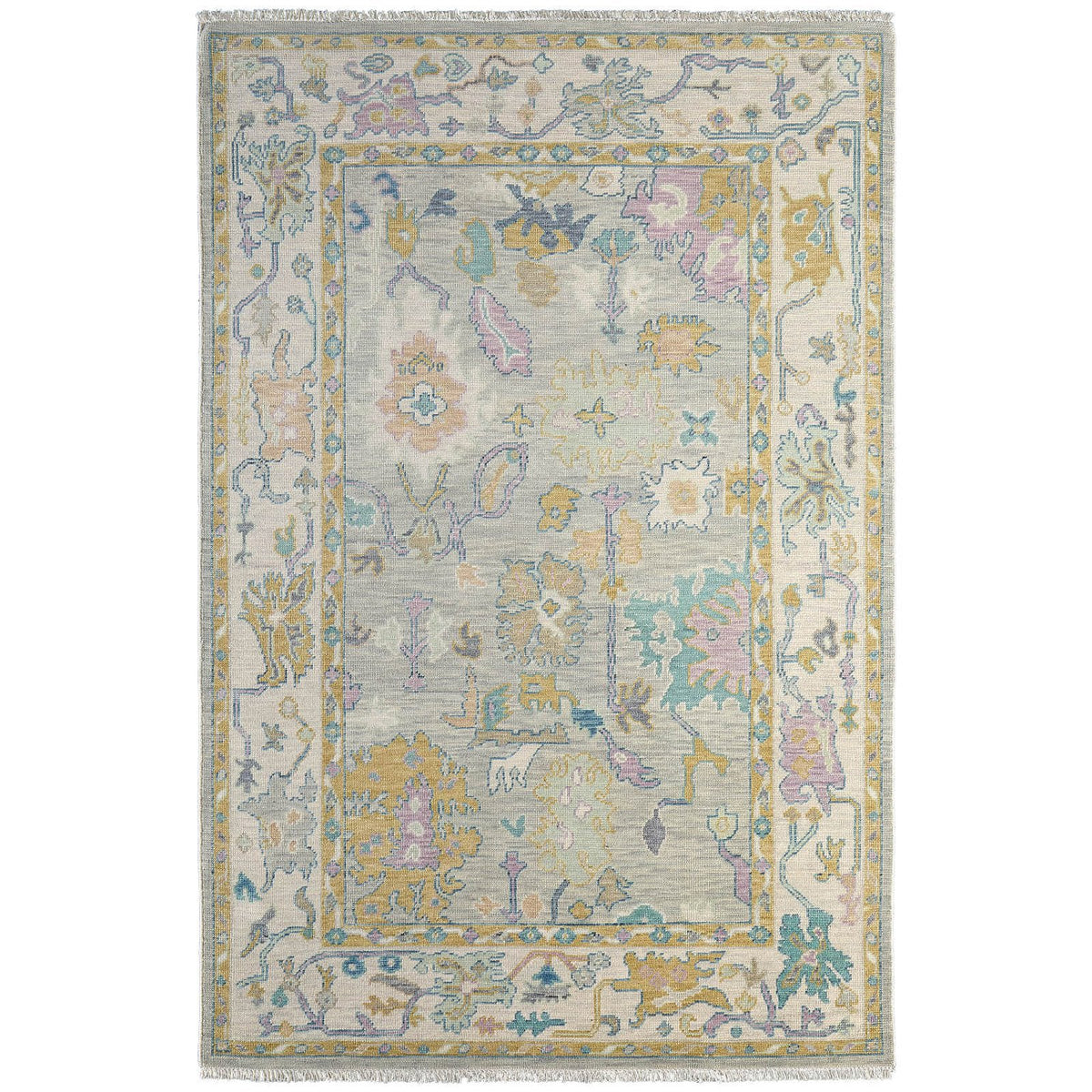 Feizy Karina 6791F Traditional Persian in Gray/Purple/Gold