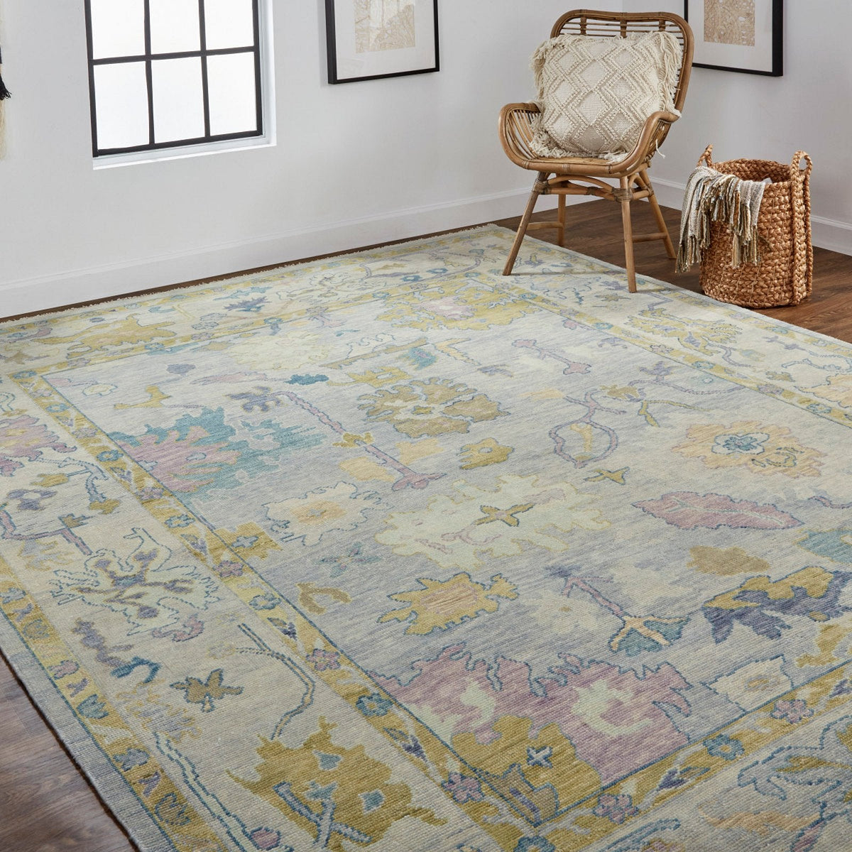 Feizy Karina 6791F Traditional Persian in Gray/Purple/Gold
