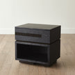 Global Views Brazil Bedside Chest-Left-Black Cerused Oak