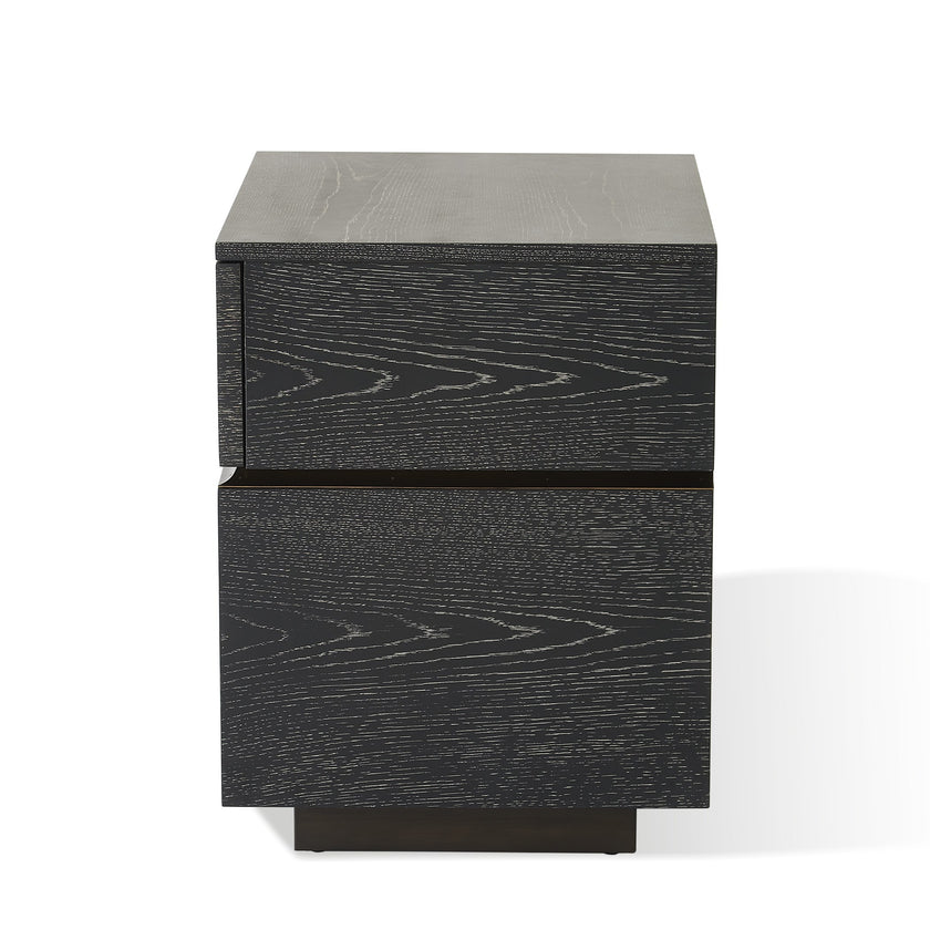 Global Views Brazil Bedside Chest-Left-Black Cerused Oak