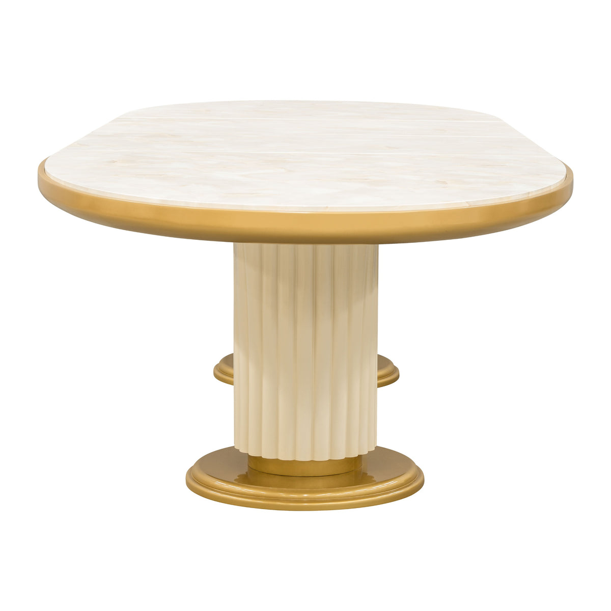 Michael Amini Scotts Square Oval Dining Table - Light Champagne